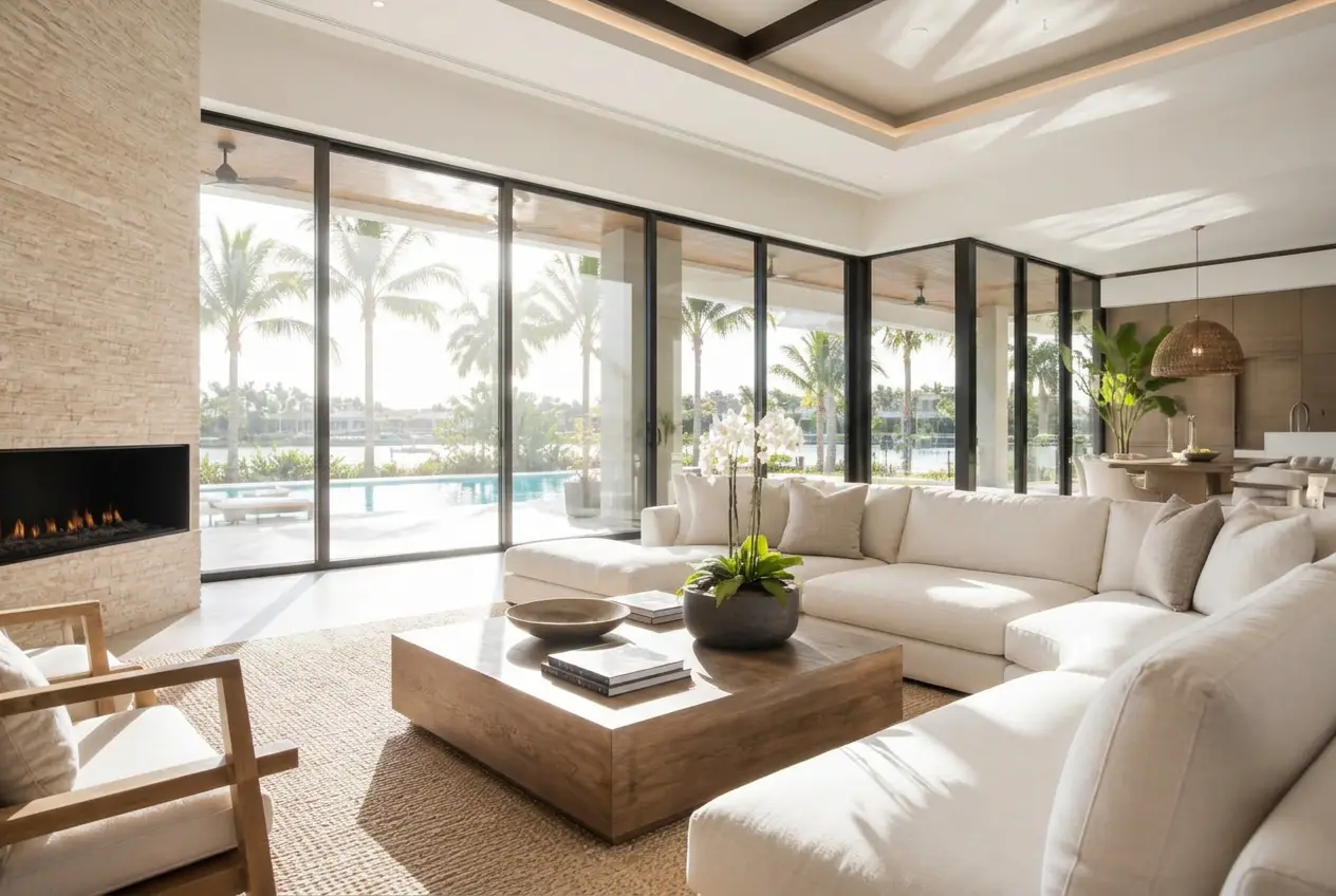 Luxury living room glass viewed through 3M™ Prestige 40